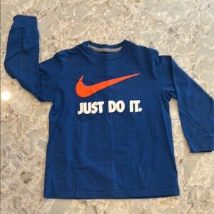 Nike Blue and Orange Long Sleeve Tee